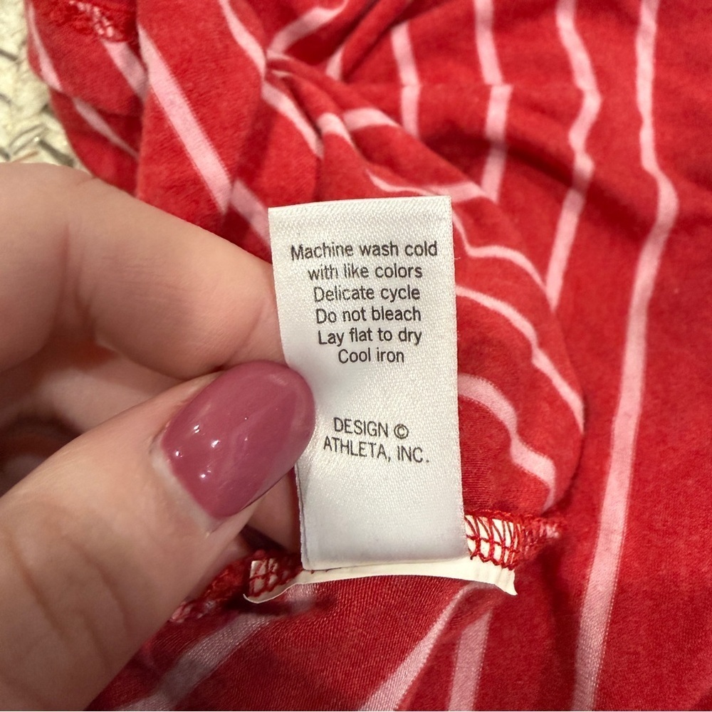 Athleta Red and White Dusty Shark Bite Striped Maxi Dress - Picture 7 of 9